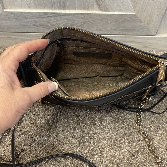 REBECCA MINKOFF TRIPLE ZIP ROCKER CROSSBODY BLACK - Picture 4 of 7